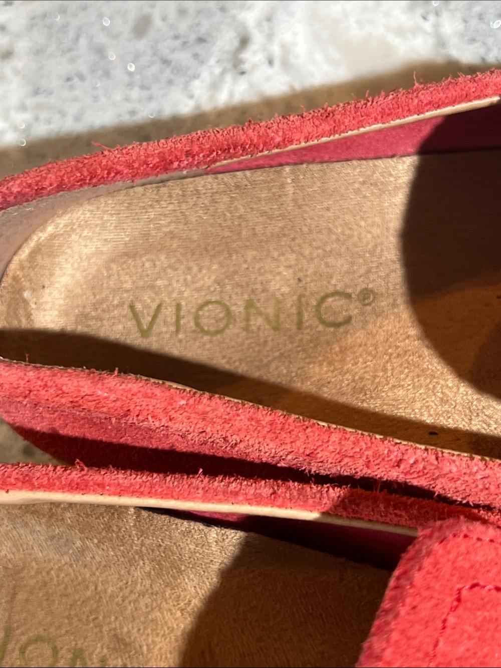 Vionic Uptown Suede Packable Travel Penny Loafers Red Size 6 - Picture 2 of 8